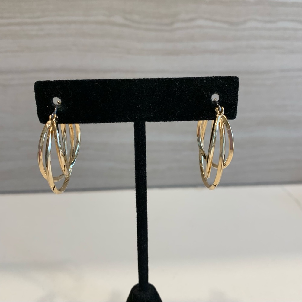 Hoop Gold Tone Pierced Earrings